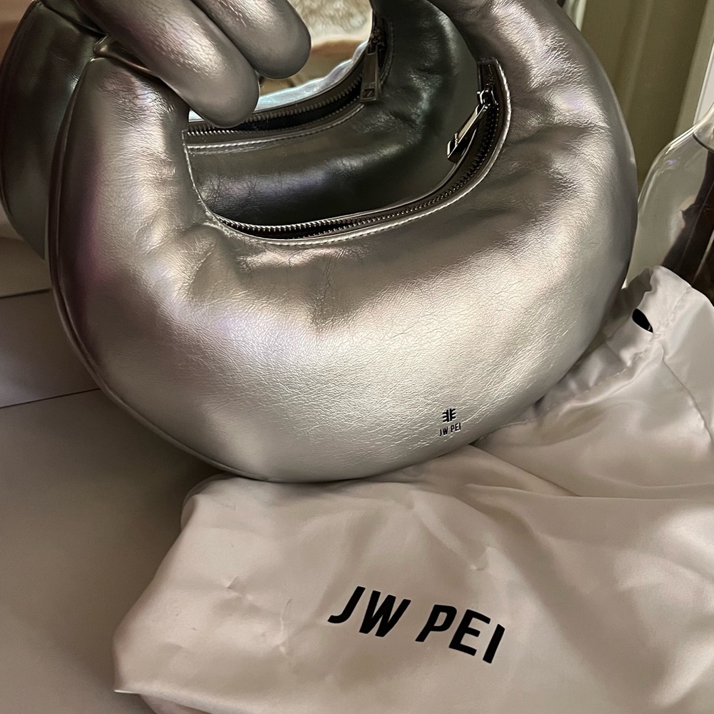 JW PEI Metallic Silver Shoulder Bag